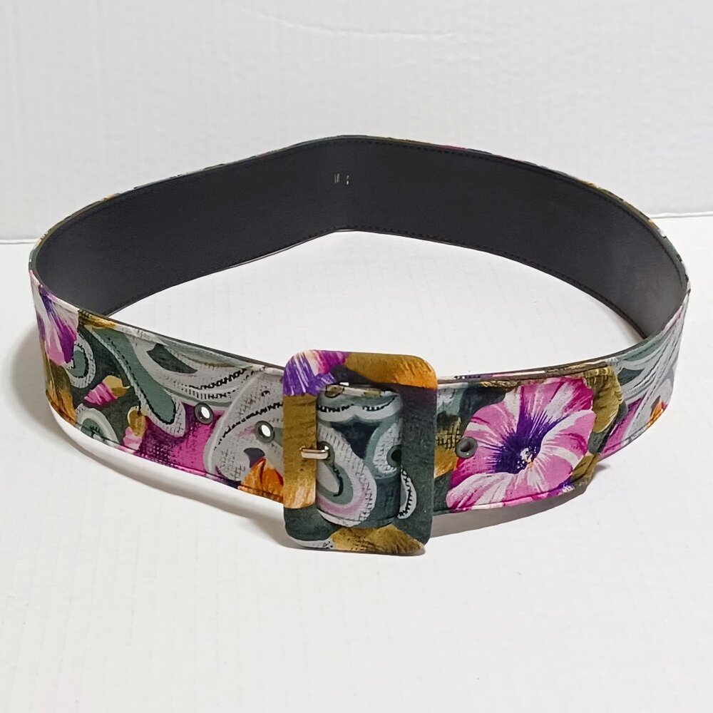 Vintage Astor Floral Flowered Belt